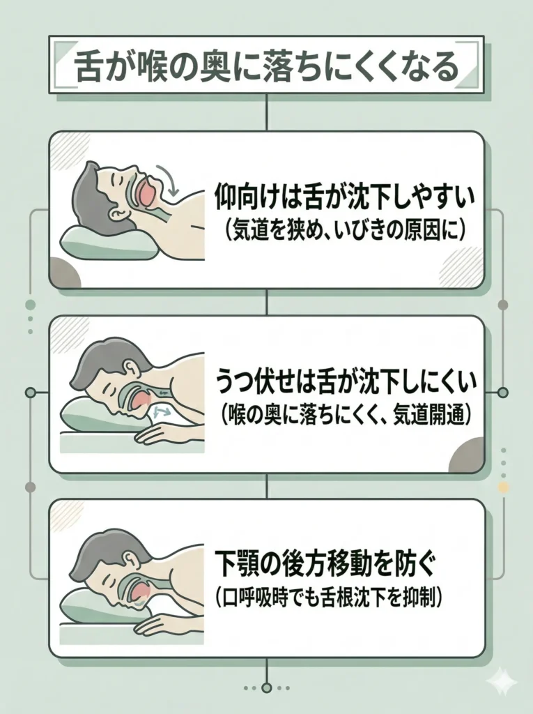 舌が喉の奥に落ちにくくなる