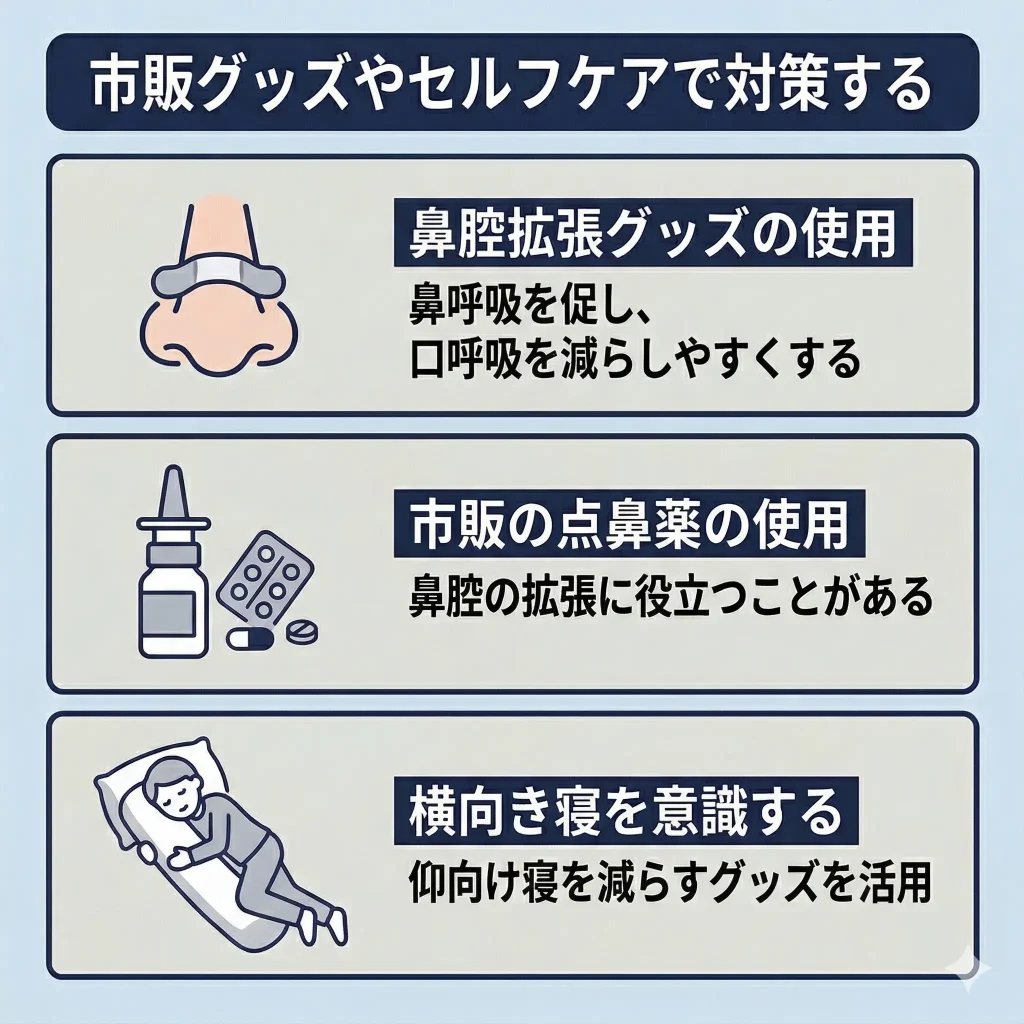 市販グッズやセルフケアで対策する