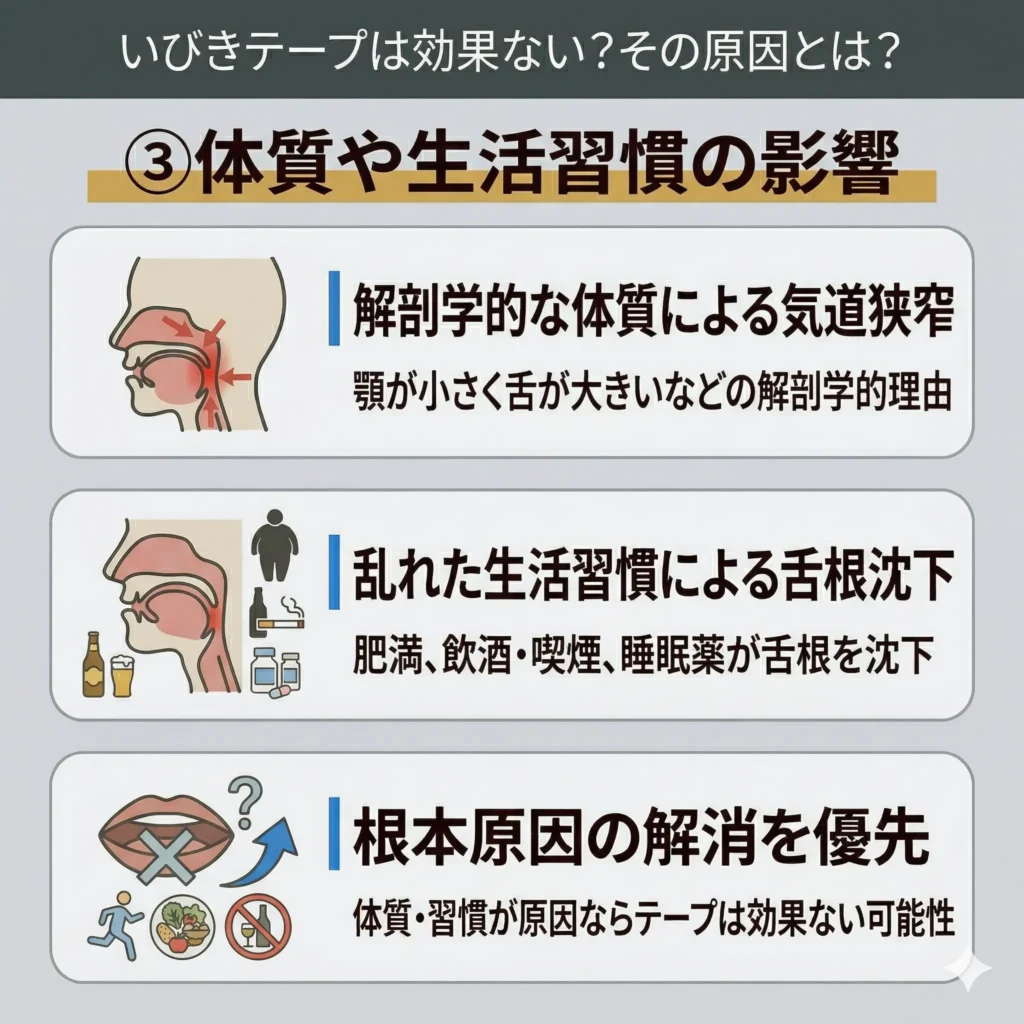 体質や生活習慣の影響