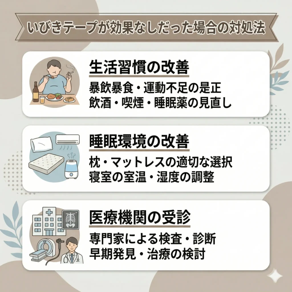 いびきテープが効果なしだった場合の対処法とは？
