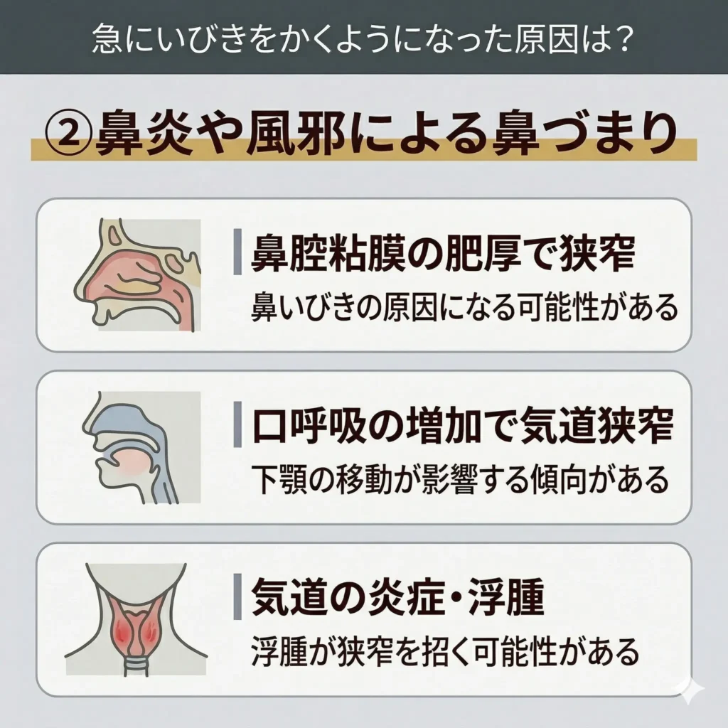 鼻炎や風邪による鼻づまり