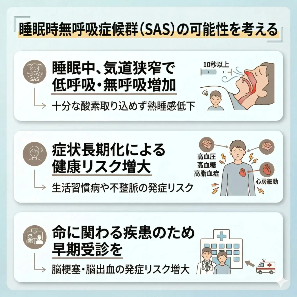 睡眠時無呼吸症候群の可能性を考える