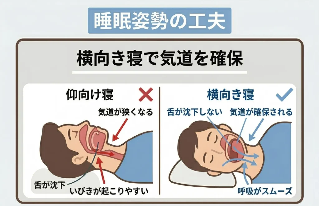 睡眠姿勢の工夫