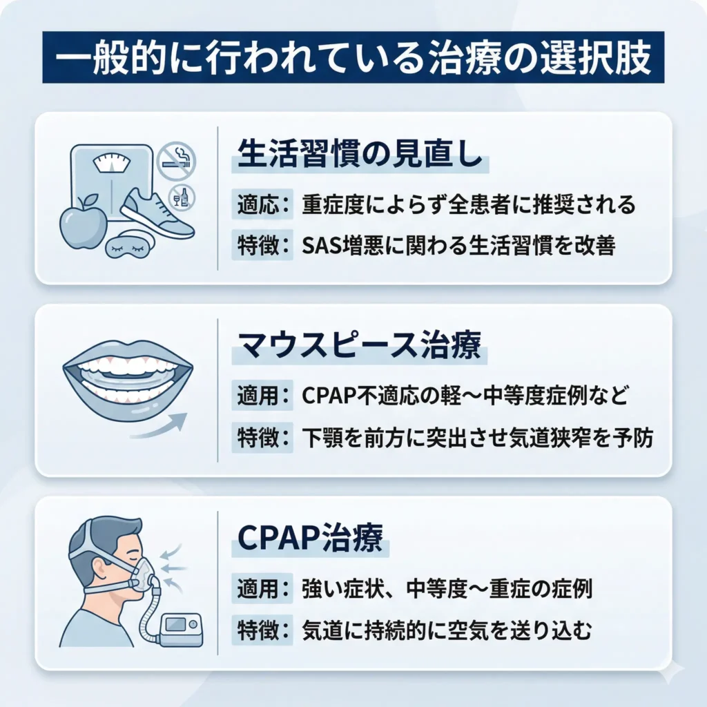 一般的に行われている治療の選択肢