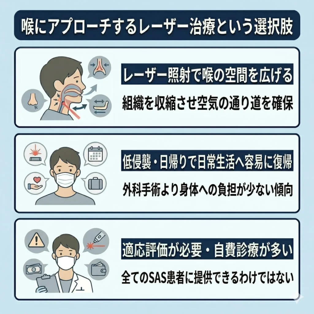 喉にアプローチするレーザー治療という選択肢