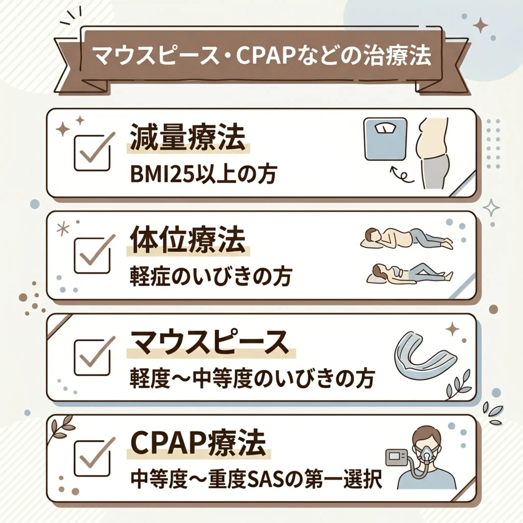 マウスピース・CPAPなどの治療法