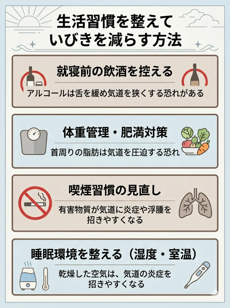 生活習慣を整えていびきを減らす方法