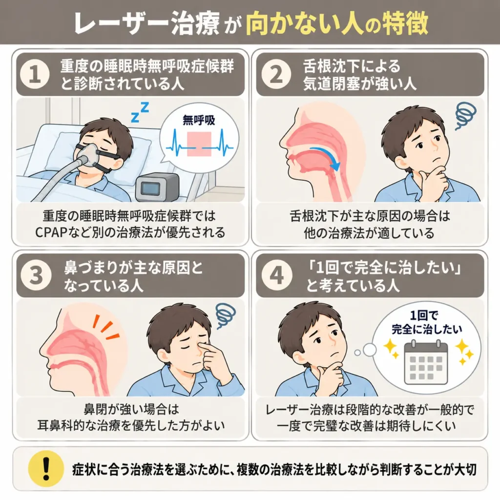 レーザー治療が向かない人の特徴